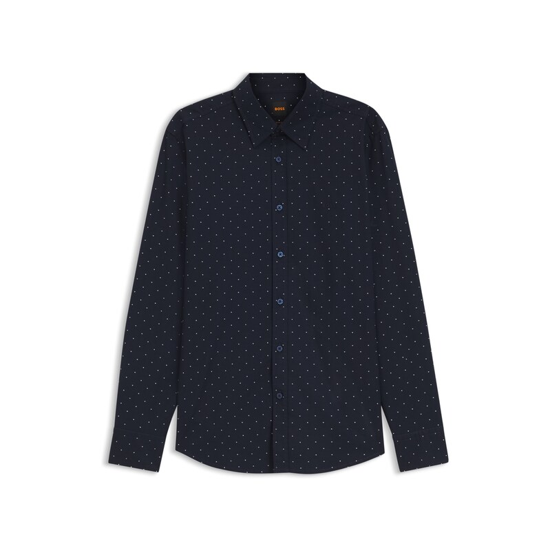 BOSS Regular-fit shirt in stretch-cotton dobby