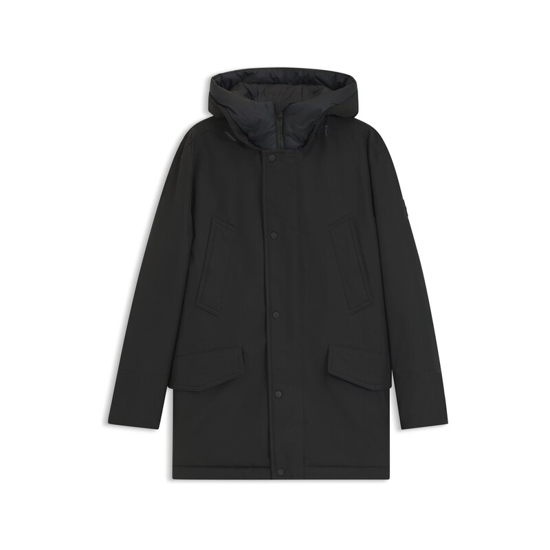 BOSS Water-repellent parka jacket with logo badge