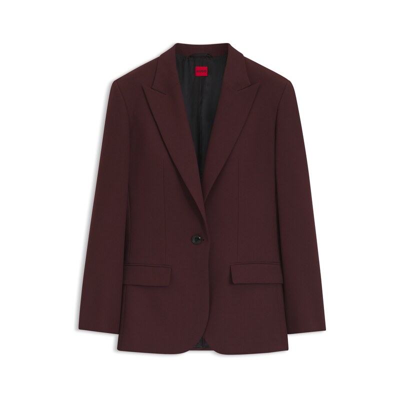 HUGO Modern-fit blazer with peak lapels