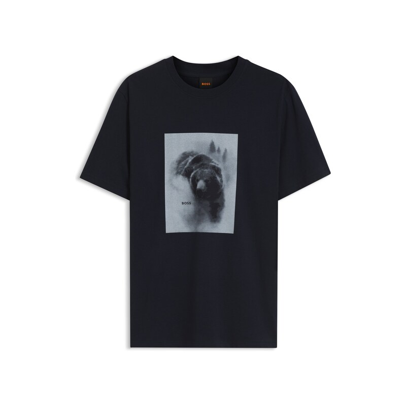 BOSS Cotton-jersey T-shirt with graphic artwork