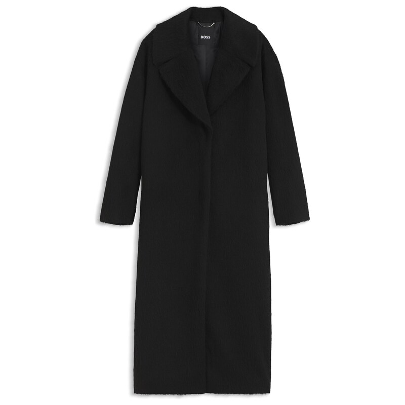 BOSS Cocoon-shaped coat in textured fabric