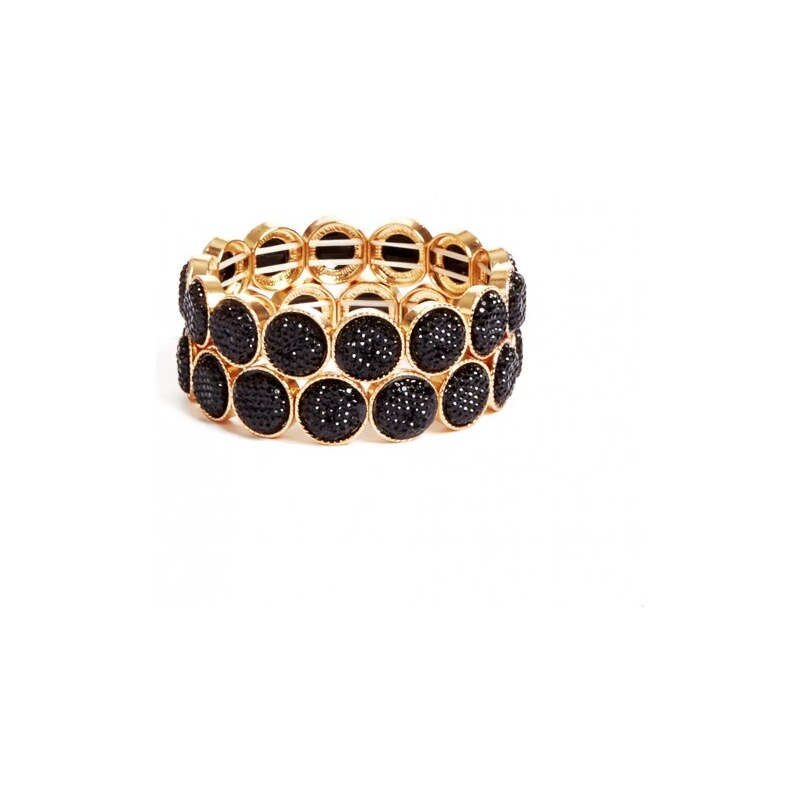 GUESS GUESS Black Caviar-Bead Stretch Bracelet Set - gold