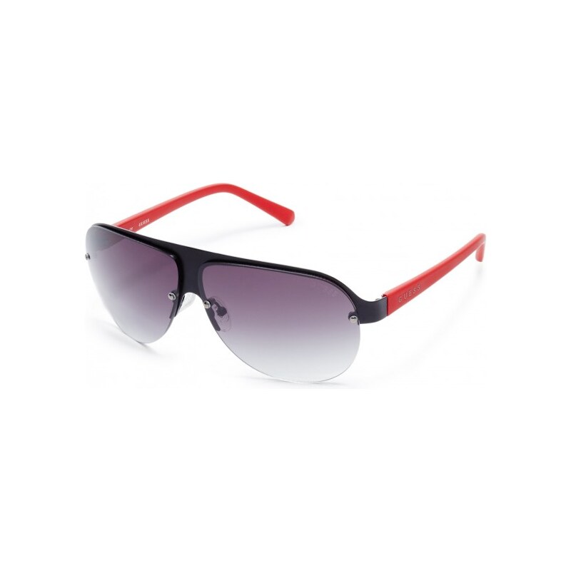 GUESS GUESS Rimless 3D Shield Sunglasses - red multi