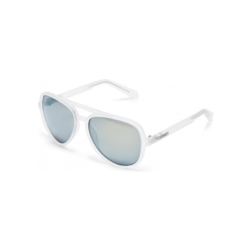 GUESS GUESS Matte Mirrored Aviator Sunglasses - clear