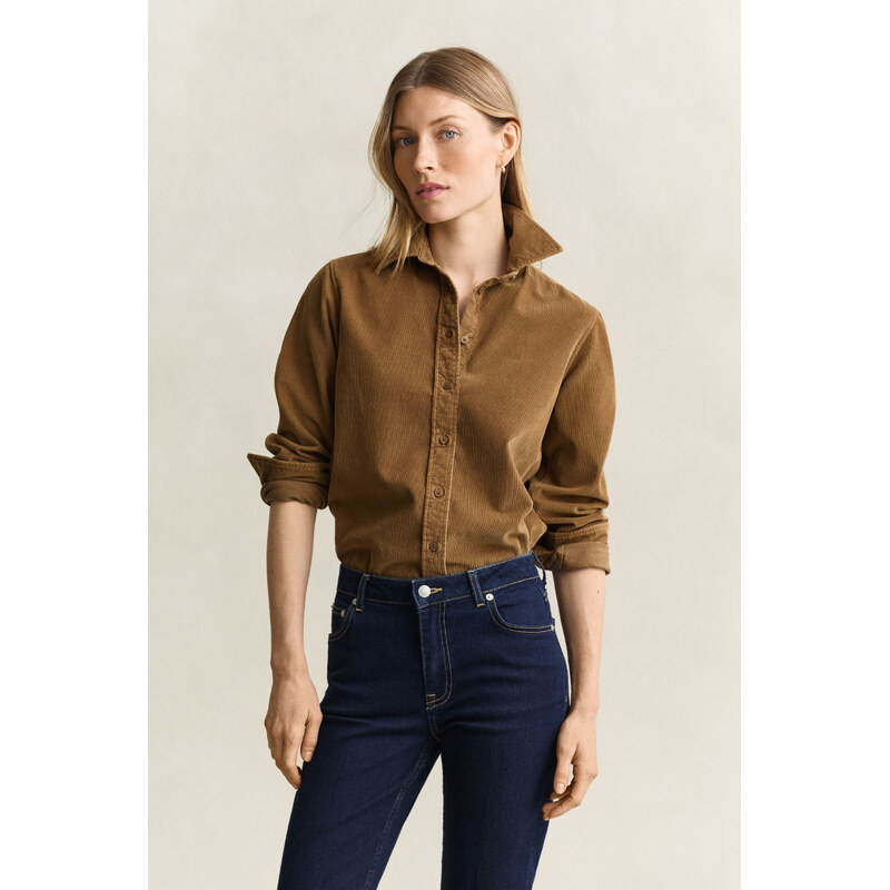 KOŠILE GANT REG CORDROY SHIRT WARM KHAKI