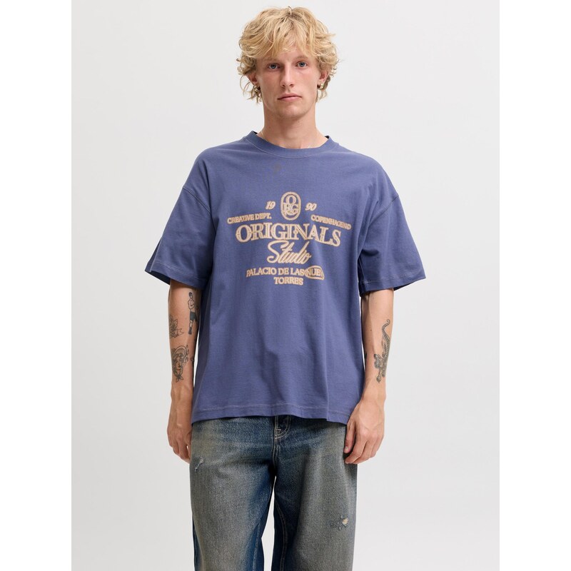 JACK & JONES Tričko JORCHAMBERI krémová / safírová / cappuccino