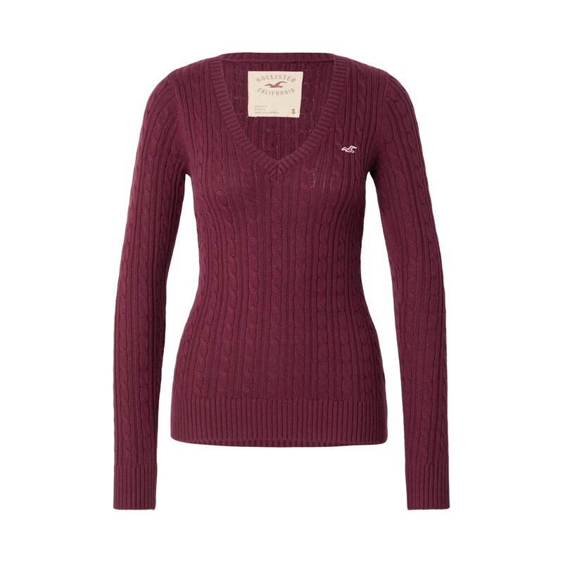 HOLLISTER Svetr burgundská červeň