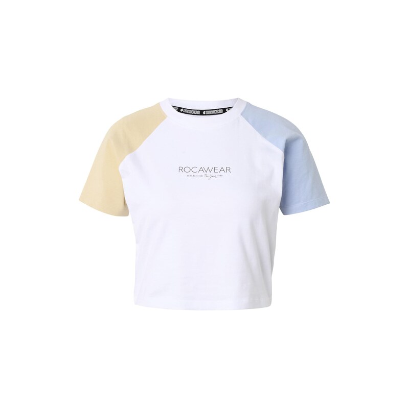 ROCAWEAR Tričko Fine světlemodrá / medová / bílá