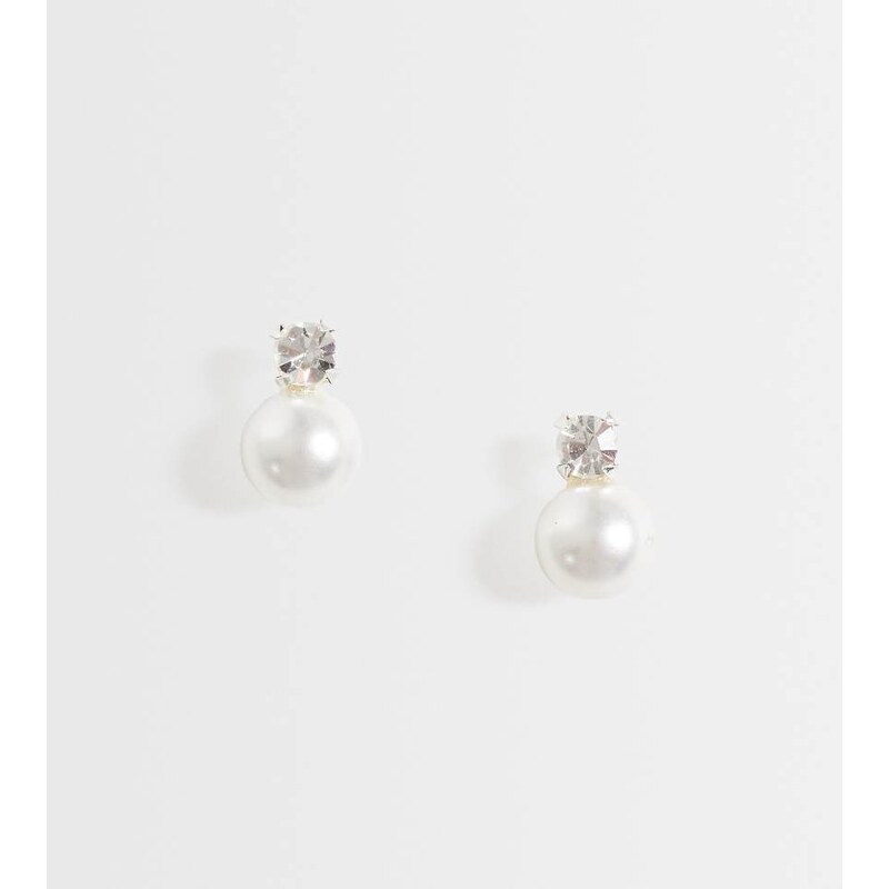 Kingsley Ryan gemset and large faux pearl drop earrings in