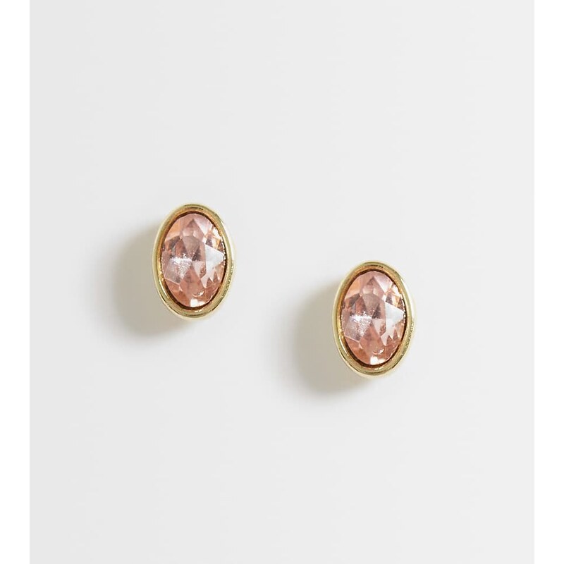 Kingsley Ryan large gemset oval stud in 14ct gold plated brass