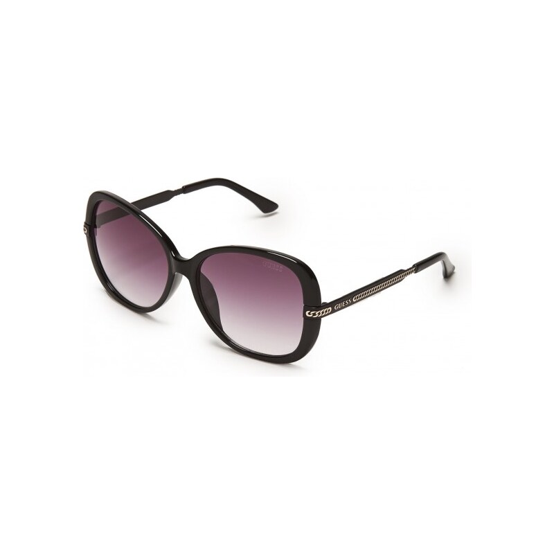 GUESS GUESS Round Tortoise Sunglasses - black