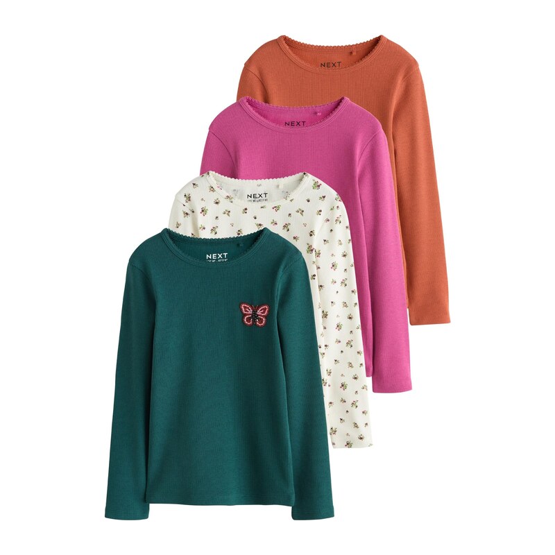 Next Tričko zelená / oranžová / pink / bílá