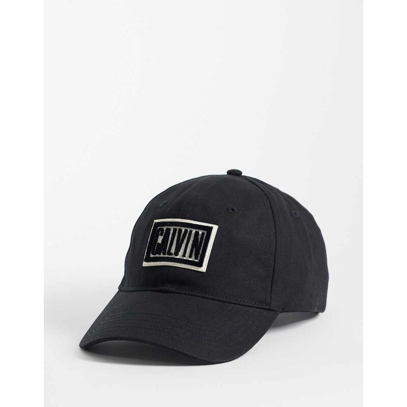Calvin Klein cap with bold centre front logo in black