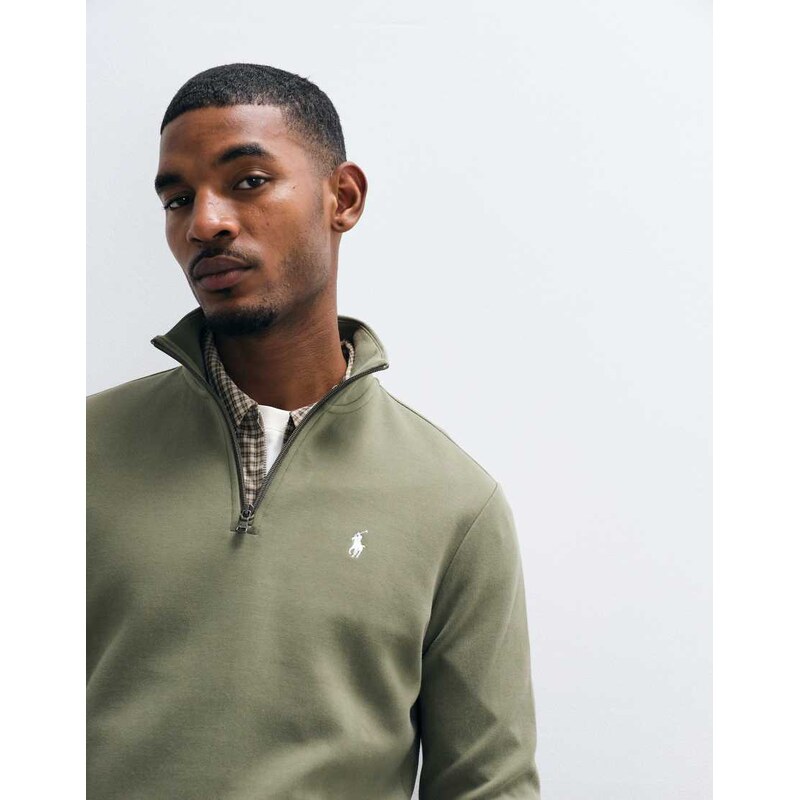 Polo Ralph Lauren icon logo double knit jersey quarter zip