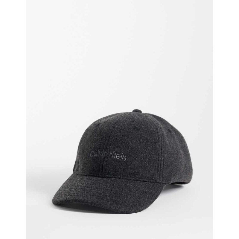Calvin Klein felt cap with embroidered logo in black