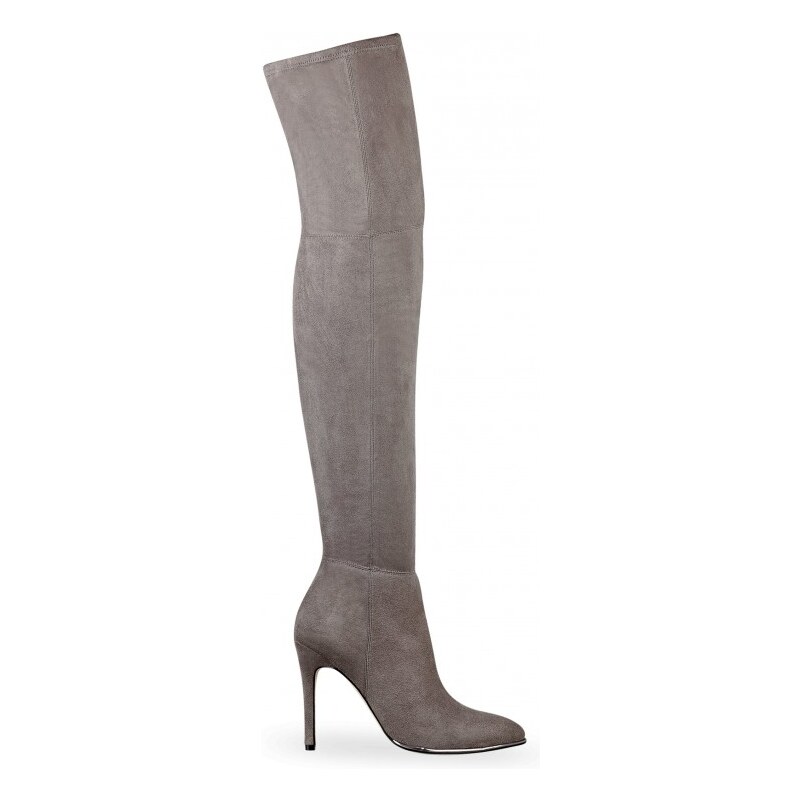GUESS GUESS Zonian Faux-Suede Over-the-Knee Boots - dark grey fabric