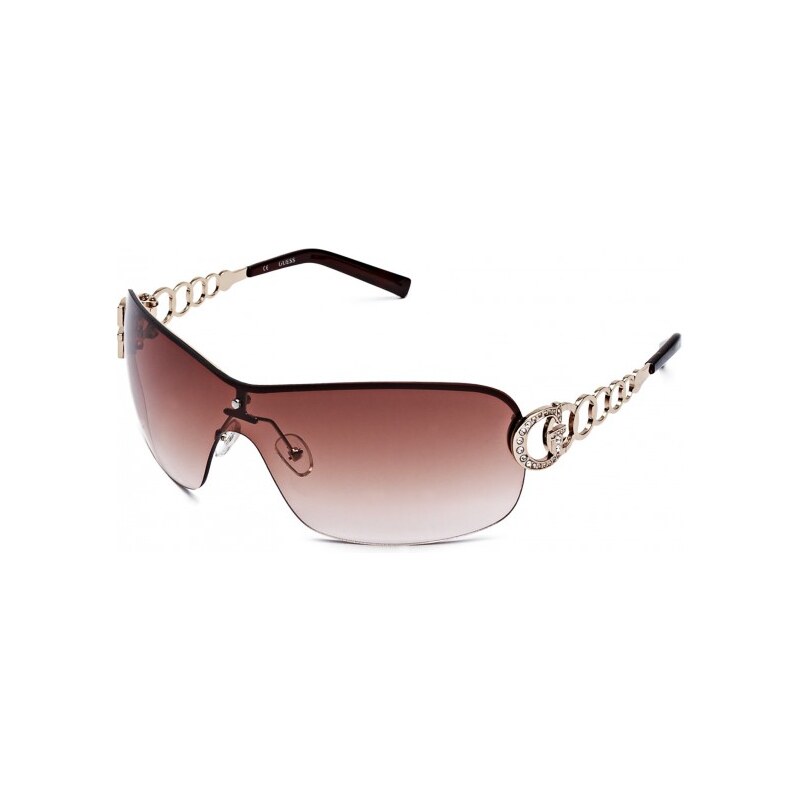 GUESS Dámské sluneční brýle Rimless Shield Sunglasses - tortoise shell