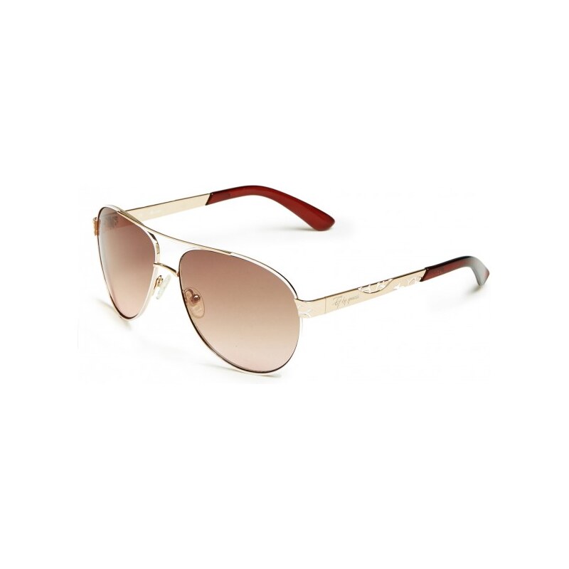 GUESS GUESS Two-Tone Aviator Sunglasses - rose gold