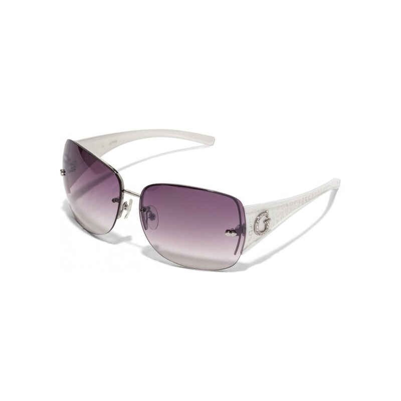 GUESS Dámské sluneční brýle Rimless Shield Sunglasses - white