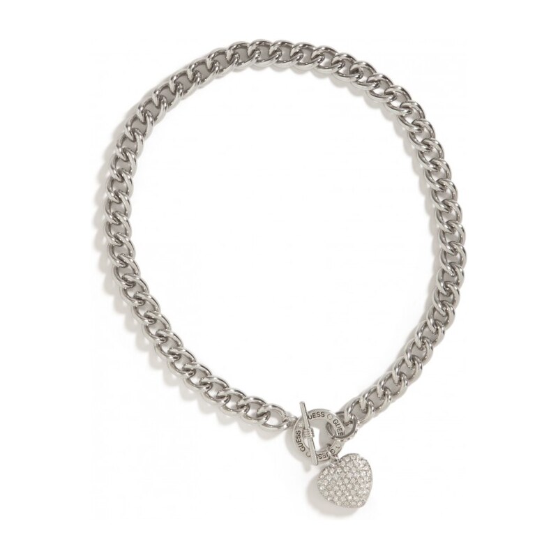 GUESS Dámský náhrdelník Heart Necklace - stříbrná