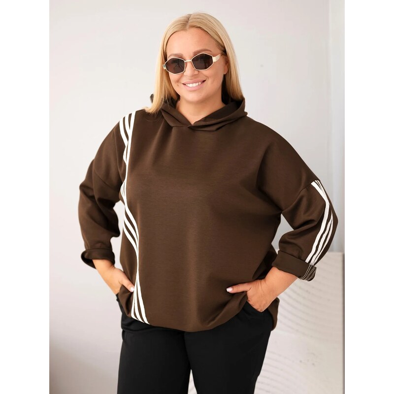 Dámská mMikina Kesi Włoski Plus Size s ozdobnými pásky