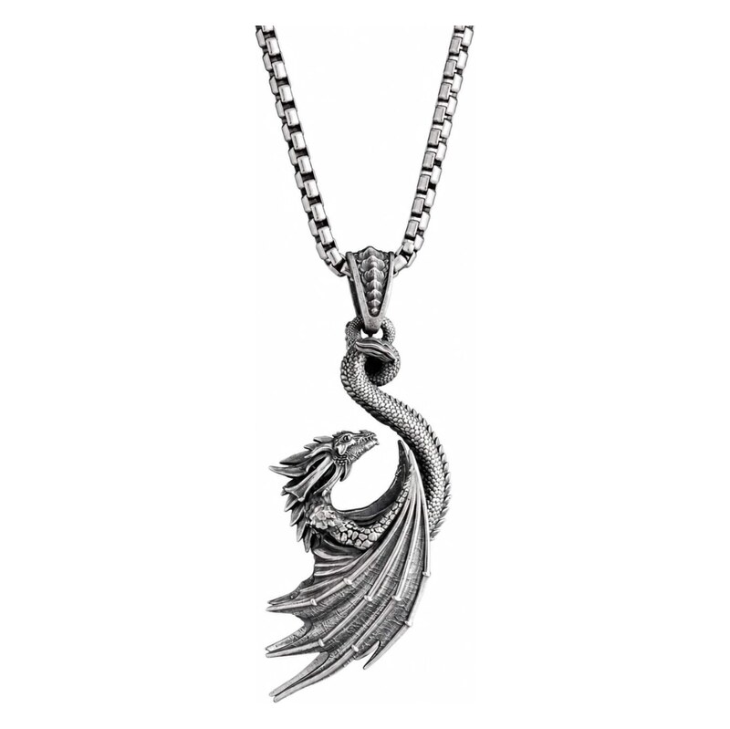 REYTEL Přívěsek DRAGON stříbrná
