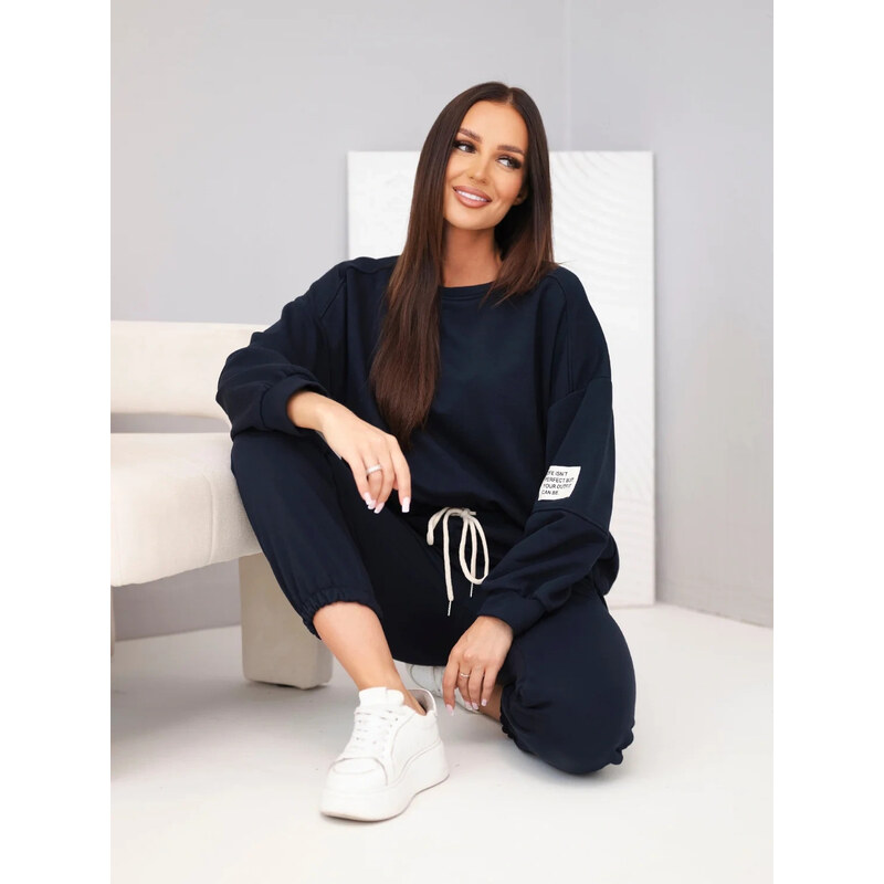 K-Fashion Dámská bavlněná souprava s mikinou a tepláky jogger