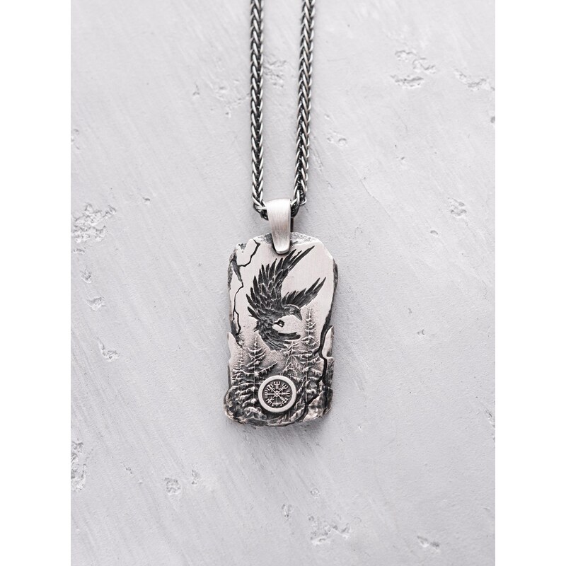 REYTEL Přívěsek LORD OF THE SKY. VEGVISIR stříbrná