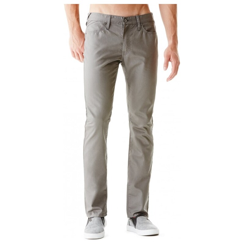 GUESS Harlem Ultra-Slim Zip Jeans - Grey Coated - grey 32 inseam