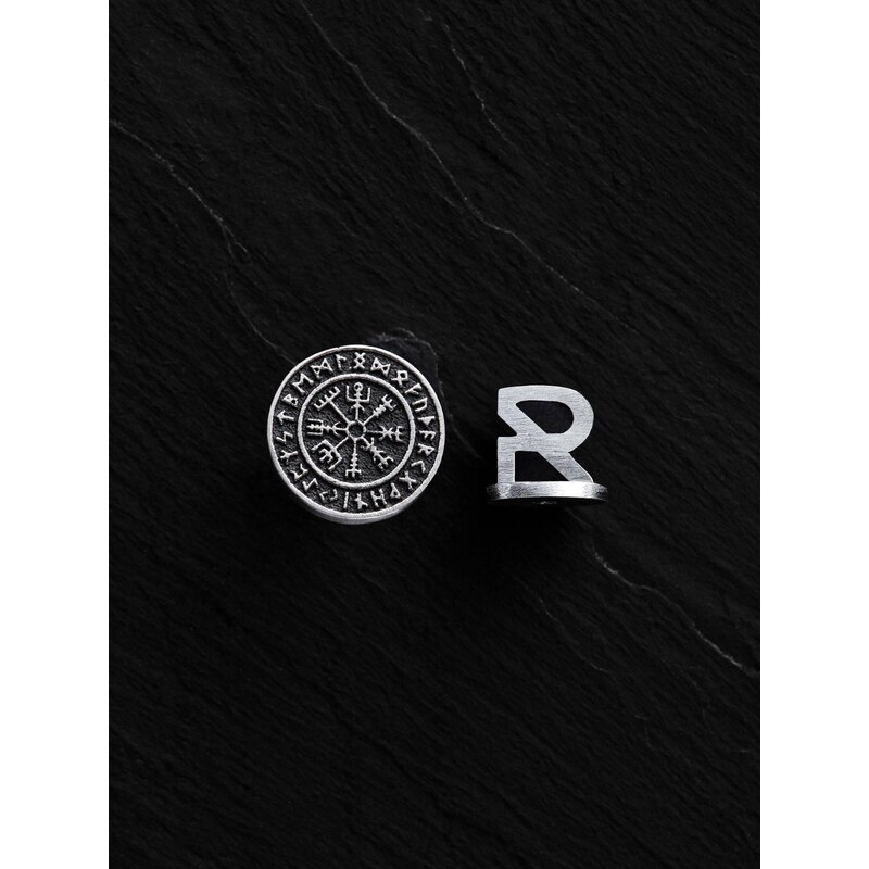 REYTEL Náušnice VEGVISIR. RUNES stříbrná