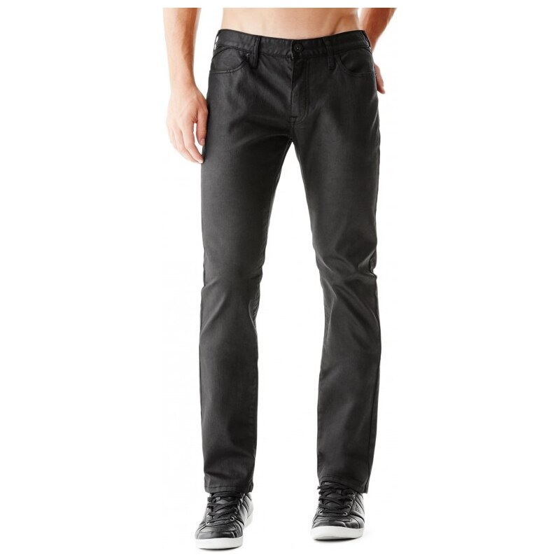 GUESS GUESS Harlem Ultra-Slim Zip Jeans - Black Coated - black coated 30 inseam