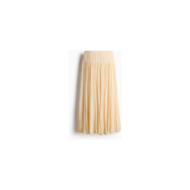 H&M - Mačkaná viskózová sukně - Krémová
