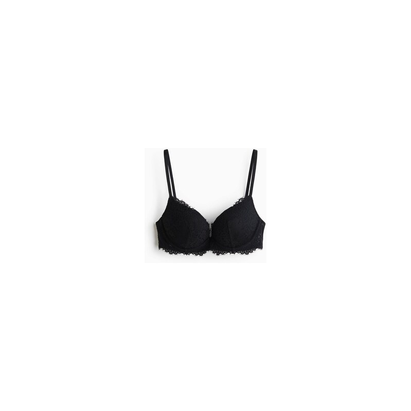 H&M - Lace super push-up bra - Černá