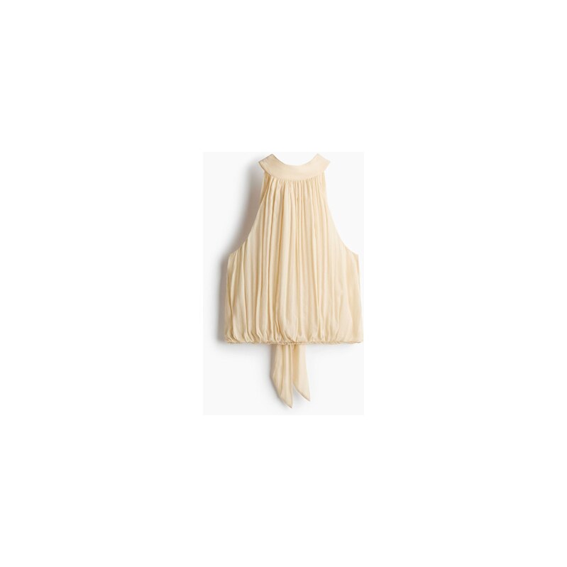 H&M - Top z mačkané viskózy - Krémová