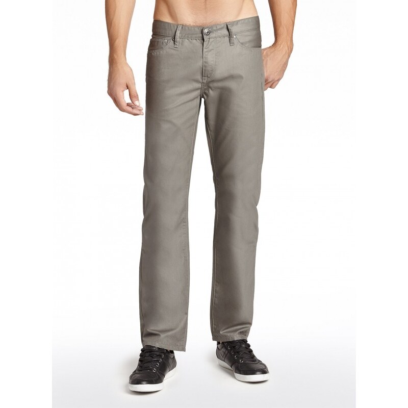 GUESS Rockford Coated Slim Straight Jeans - grey inseam 32