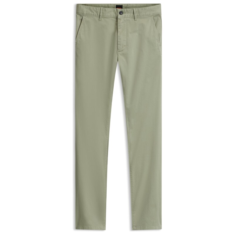 BOSS Slim-fit trousers in overdyed stretch satin