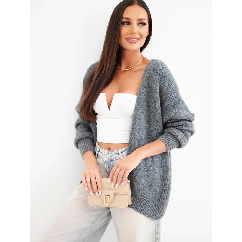 Kesi Włoski Dámský alpaka cardigan bez zapínání