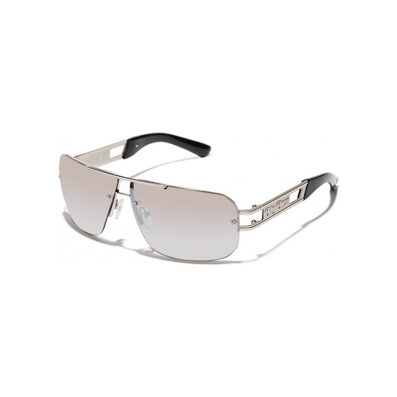 GUESS GUESS Dámské sluneční brýle Gothic Logo Rimless Sunglasses - silver