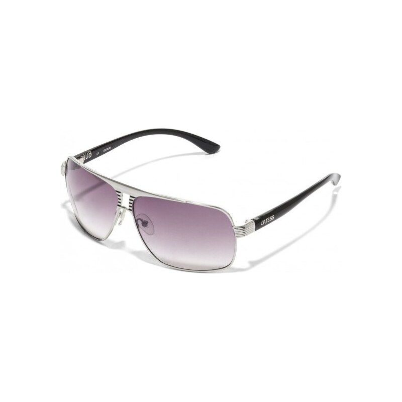 GUESS GUESS Metal Retro Aviator Sunglasses - silver