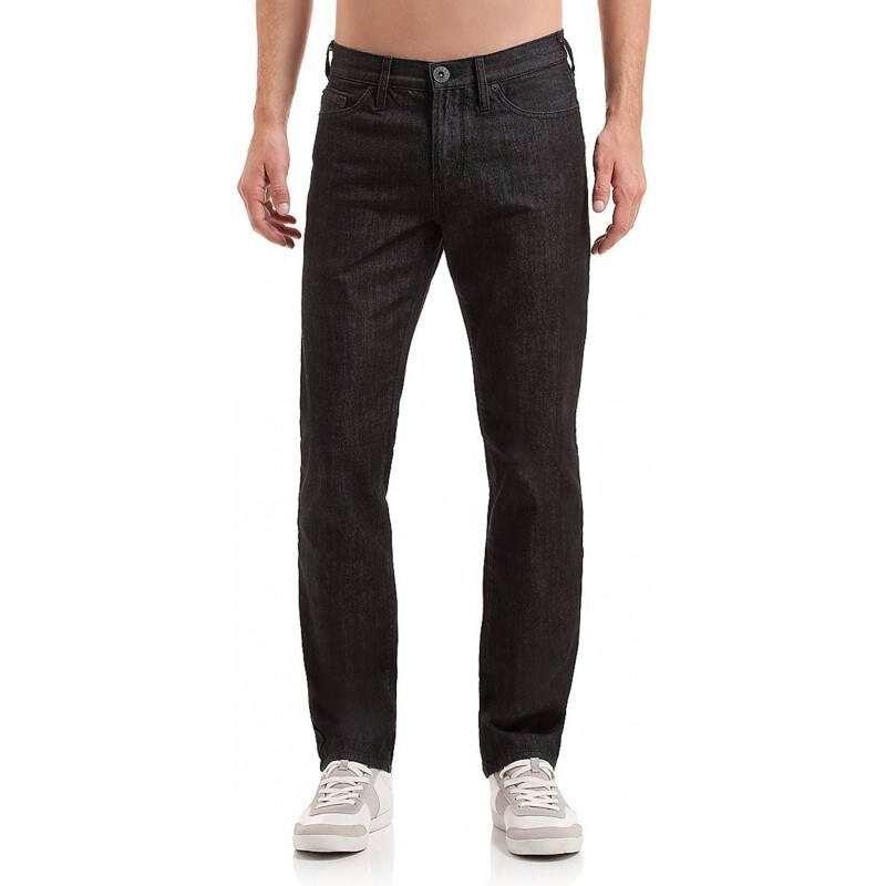 GUESS Delmar Slim Straight Leg Jeans - Black - black wash 30" inseam