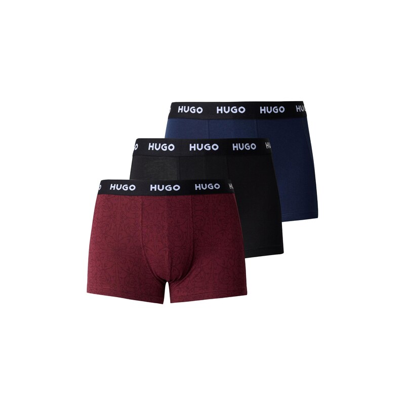 HUGO Boxerky námořnická modř / bordó / černá / bílá