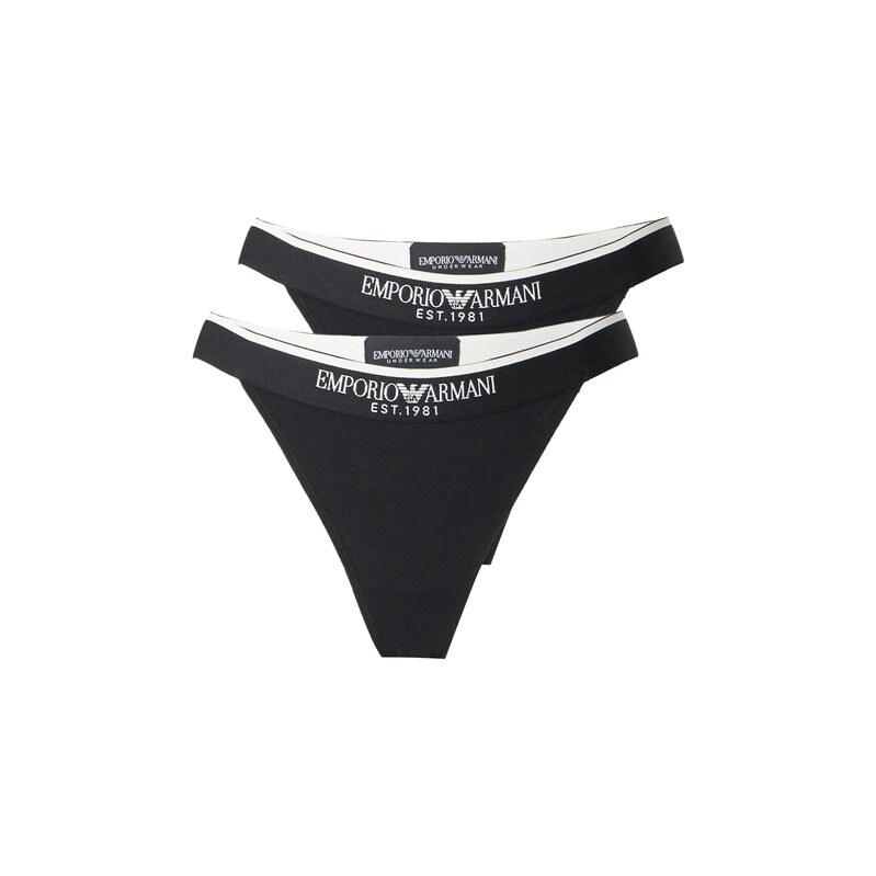 Emporio Armani Tanga černá / bílá