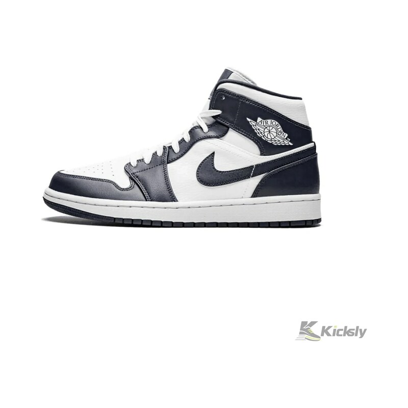Jordan 1 Mid White Metallic Gold Obsidian