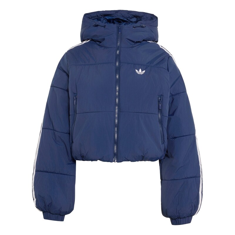 ADIDAS ORIGINALS Zimní bunda Adicolor tmavě modrá / bílá