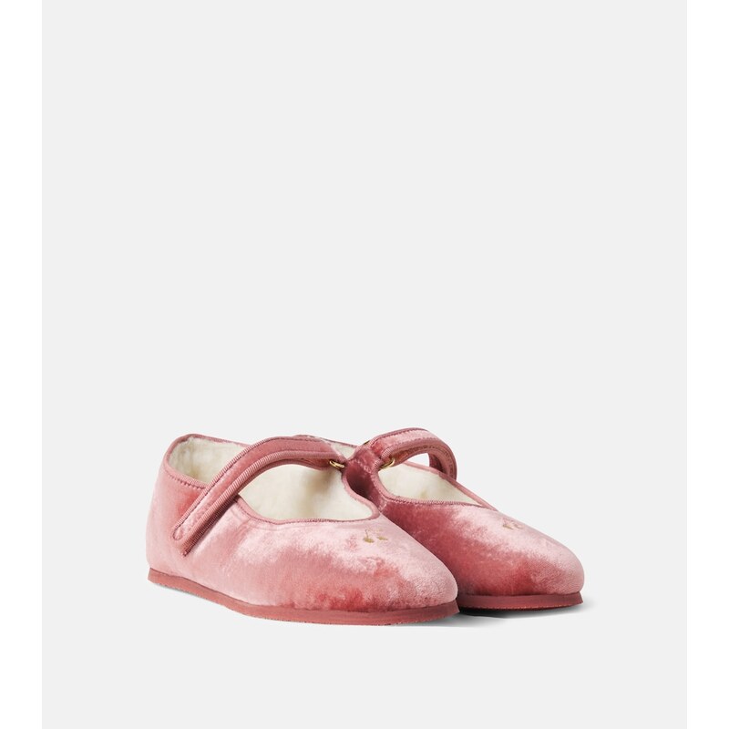Bonpoint Ellaro velvet Mary Jane flats