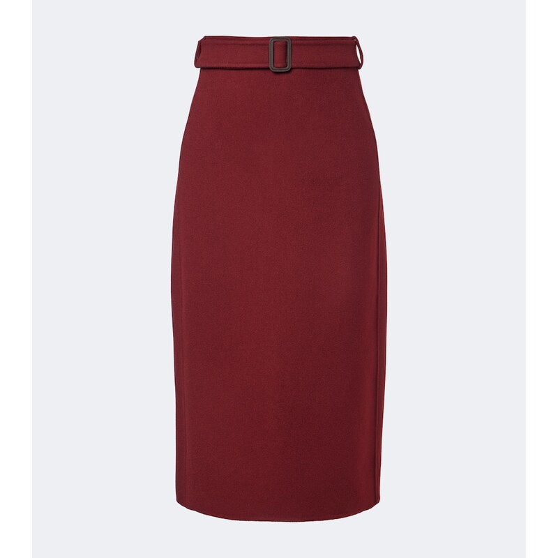 S Max Mara Belted virgin wool pencil skirt