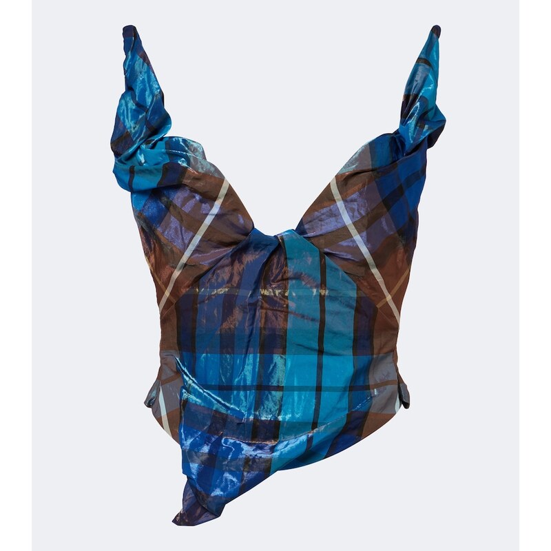 Vivienne Westwood Draped plaid bustier top