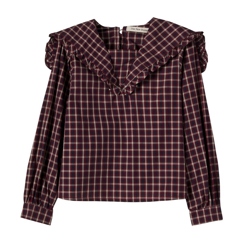 The New Society Orbit checked cotton blouse