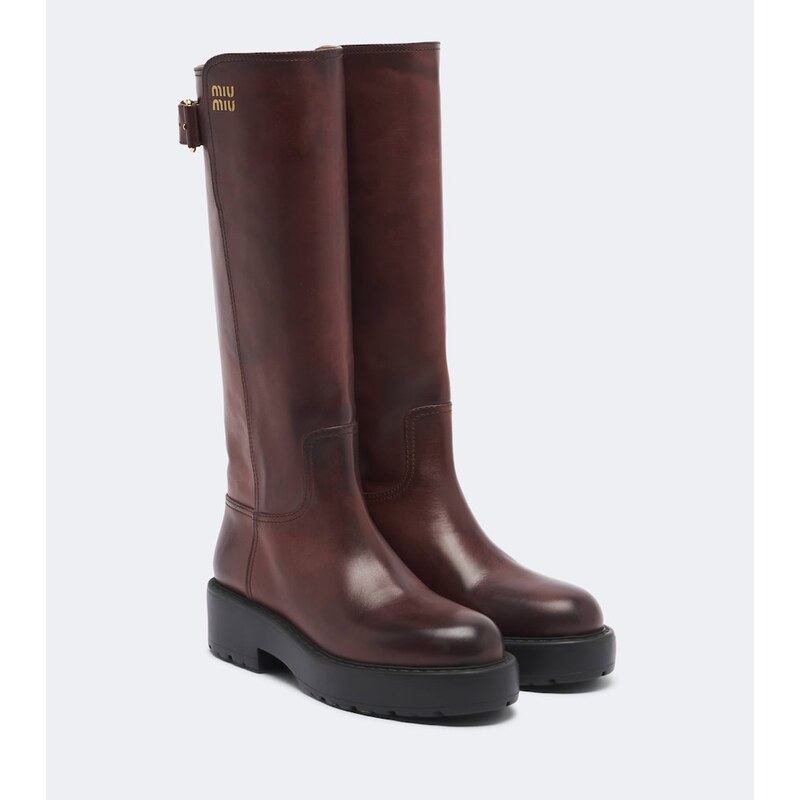Miu Miu Leather knee-high boots