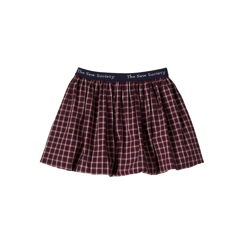The New Society Orbit logo plaid cotton skirt